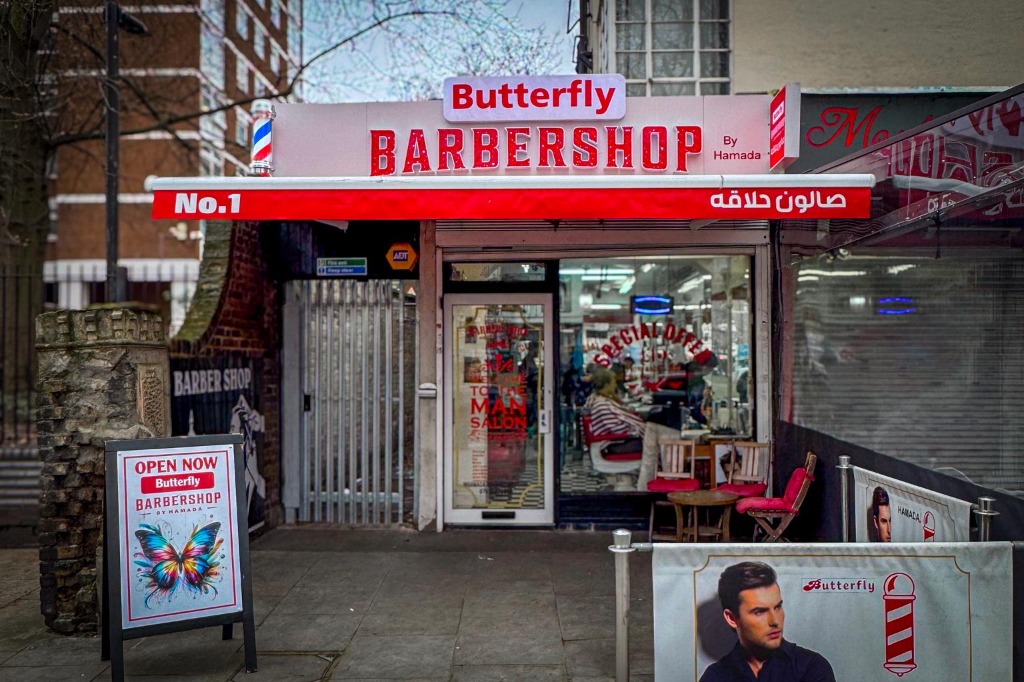 Butterfly Barbershop Shopfront at Shepherd's Bush Green